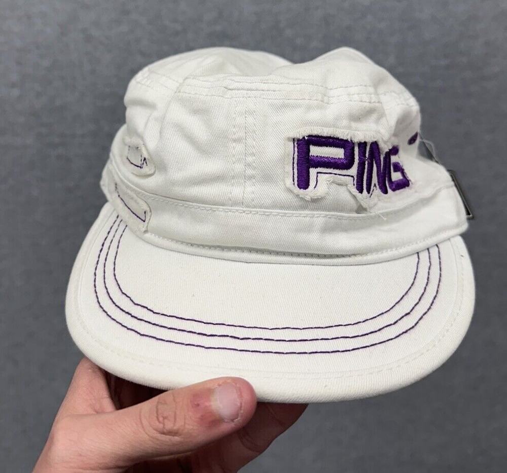 Ping Ranger Hat Mens Adjustable Strap Back White Purple Baseball Golf Cap NWT